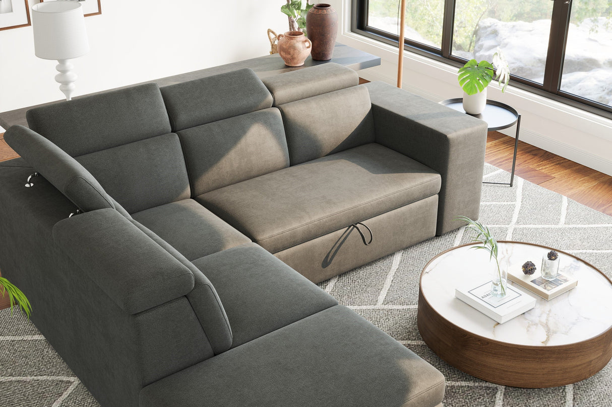 Finn Fabric Sectional Sofa Bed