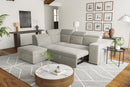 Valencia Finn Fabric Sectional Sofa Bed with Left Hand Storage, Light Grey