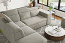 Valencia Finn Fabric Sectional Sofa Bed with Left Hand Storage, Light Grey