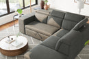 Valencia Finn Fabric Sectional Sofa Bed with Right Hand Storage, Dark Grey