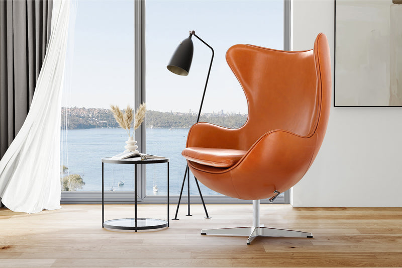 Valencia Finola Top Grain Leather Accent Chair, Brown Color
