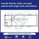 Portable Office 7ft x 20ft with Bathroom
