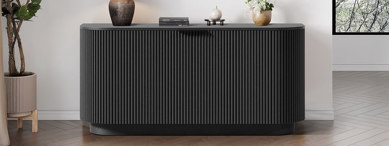 Valencia Flutra Wood Sideboard, Black