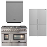 FORNO Appliance Package - 48" Dual Fuel Range, Dishwasher, 48" Refrigerator, AP-FFSGS6156-48-11