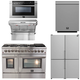 FORNO Appliance Package - 48" Dual Fuel Range, 48" Range Hood, Dishwasher, 48" Refrigerator, Microwave Drawer, AP-FFSGS6156-48-13