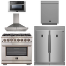 FORNO Package - 36" Dual Fuel Range, Range Hood, Refrigerator, Microwave, Dishwasher