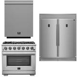 FORNO Appliance Package - 36 Inch Pro Gas Range, Dishwasher, Refrigerator, AP-FFSGS6260-36-5