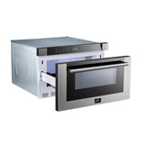 FORNO Package - 48" Gas Range, Wall Mount Range Hood, Refrigerator, Microwave, Dishwasher, AP-FFSGS6260-48-8
