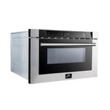 FORNO Appliance Package - 48 Inch Pro Gas Range, Wall Mount Range Hood, Microwave Drawer, Dishwasher, AP-FFSGS6260-48-6