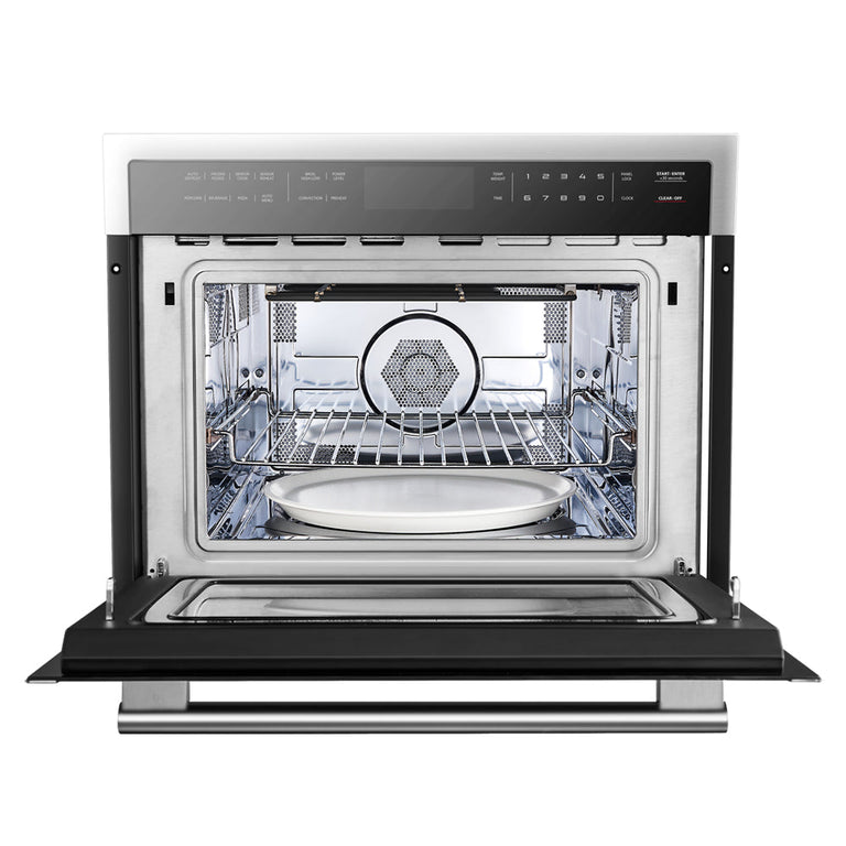 FORNO Package - 36" Electric French Door Range, Wall Mount Range Hood, Refrigerator, Dishwasher, Microwave and Wine Cooler, AP-FFSEL6917-36-6PK-1
