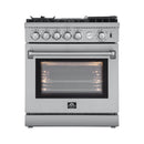 FORNO Appliance Package - 30" Gas Range, 30" Range Hood, 60" Refrigerator, AP-FFSGS6276-30-W-4