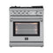FORNO Appliance Package - 30" Gas Range, 30" Range Hood, 60" Refrigerator, AP-FFSGS6276-30-W-4