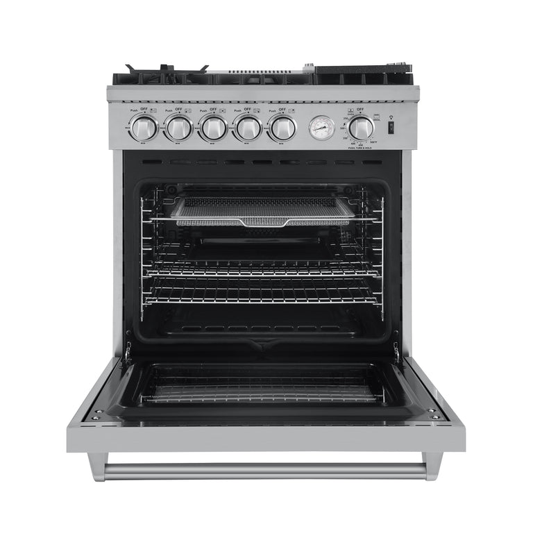 FORNO Appliance Package - 30" Gas Range, 30" Range Hood, 60" Refrigerator, Dishwasher, Microwave Drawer, AP-FFSGS6276-30-W-8