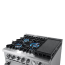 FORNO Appliance Package - 30" Gas Range, 30" Range Hood, AP-FFSGS6276-30-W