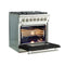 FORNO Capriasca 30" 4.32 cu. ft. Dual Fuel Range with 5 Italian Burners in Black, FFSGS6187-30BLK