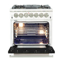 FORNO Capriasca 30" 4.32 cu. ft. Dual Fuel Range with 5 Italian Burners in Black, FFSGS6187-30BLK
