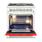 FORNO Capriasca 30" 4.32 cu. ft. Dual Fuel Range with 5 Italian Burners in Red, FFSGS6187-30RED