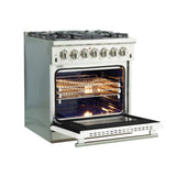 FORNO Capriasca 30" 4.32 cu. ft. Dual Fuel Range with 5 Italian Burners in White, FFSGS6187-30WHT