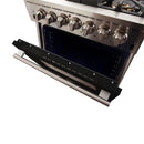 FORNO Capriasca 30″ 4.32 cu. ft. Gas Range with 5 Italian Burners in Black, FFSGS6260-30BLK