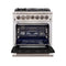 FORNO Capriasca 30″ 4.32 cu. ft. Gas Range with 5 Italian Burners in Black, FFSGS6260-30BLK