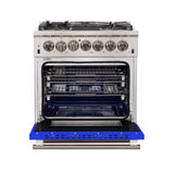 FORNO Capriasca 30″ 4.32 cu. ft. Gas Range with 5 Italian Burnerse in Blue, FFSGS6260-30BLU