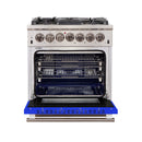 FORNO Capriasca 30″ 4.32 cu. ft. Gas Range with 5 Italian Burnerse in Blue, FFSGS6260-30BLU