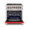 FORNO Capriasca 30″ 4.32 cu. ft. Gas Range with 5 Italian Burners in Red, FFSGS6260-30RED