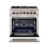 FORNO Capriasca 30″ 4.32 cu. ft. Gas Range with 5 Italian Burners in White, FFSGS6260-30WHT
