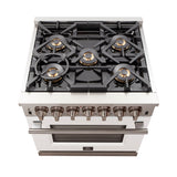 FORNO Capriasca 30″ 4.32 cu. ft. Gas Range with 5 Italian Burners in White, FFSGS6260-30WHT