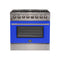 FORNO Galiano 36" 5.36 cu. ft. Dual Fuel Range with 6 Italian Burners in Blue, FFSGS6156-36BLU