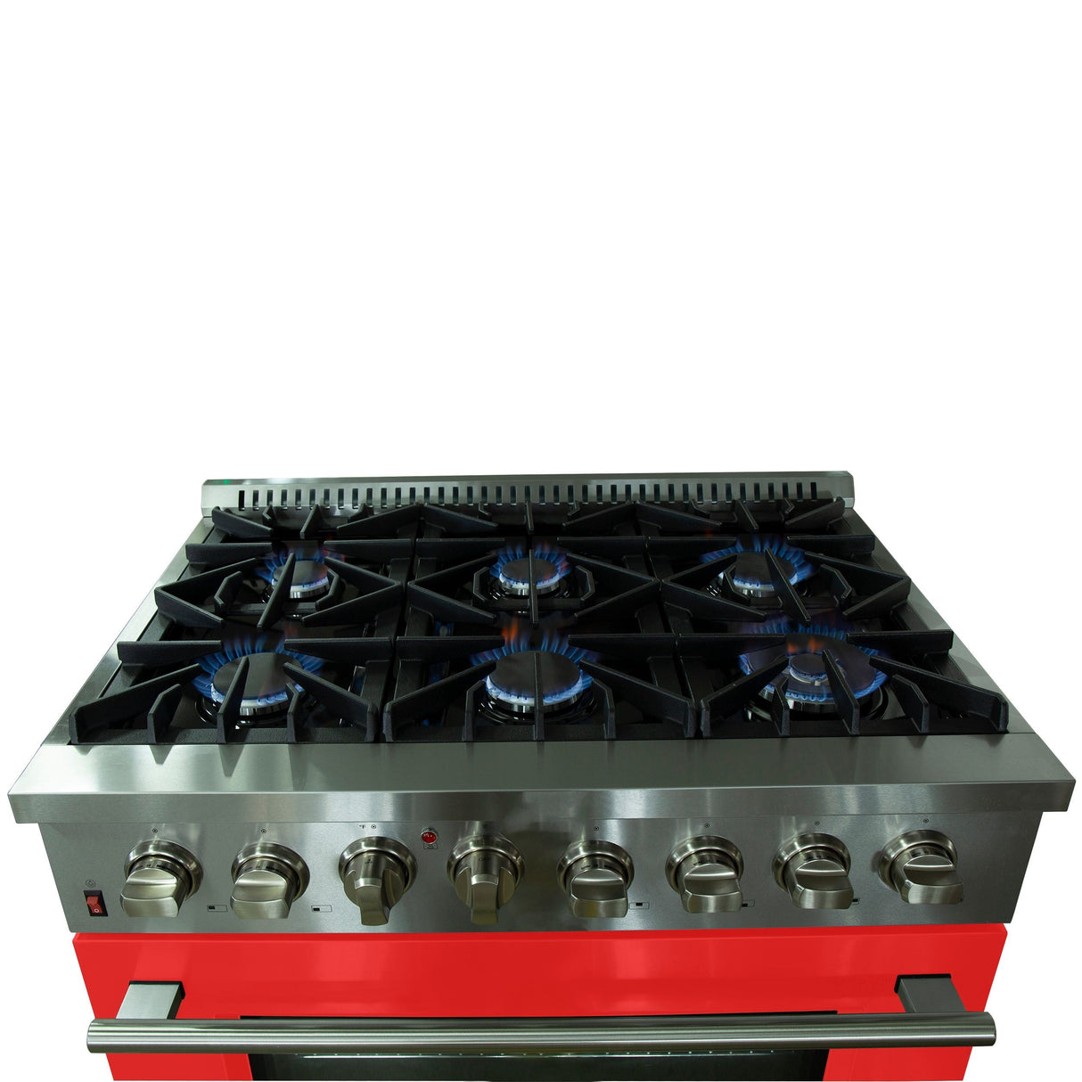 FORNO Galiano 36" 5.36 cu. ft. Dual Fuel Range with 6 Italian Burners in Red, FFSGS6156-36RED