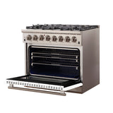 FORNO Capriasca 36" 5.36 cu. ft. Dual Fuel Range with 6 Italian Burners in White, FFSGS6187-36WHT
