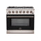 FORNO Capriasca 36" 5.36 cu. ft. Gas Range with 6 Italian Burners in Black, FFSGS6260-36BLK