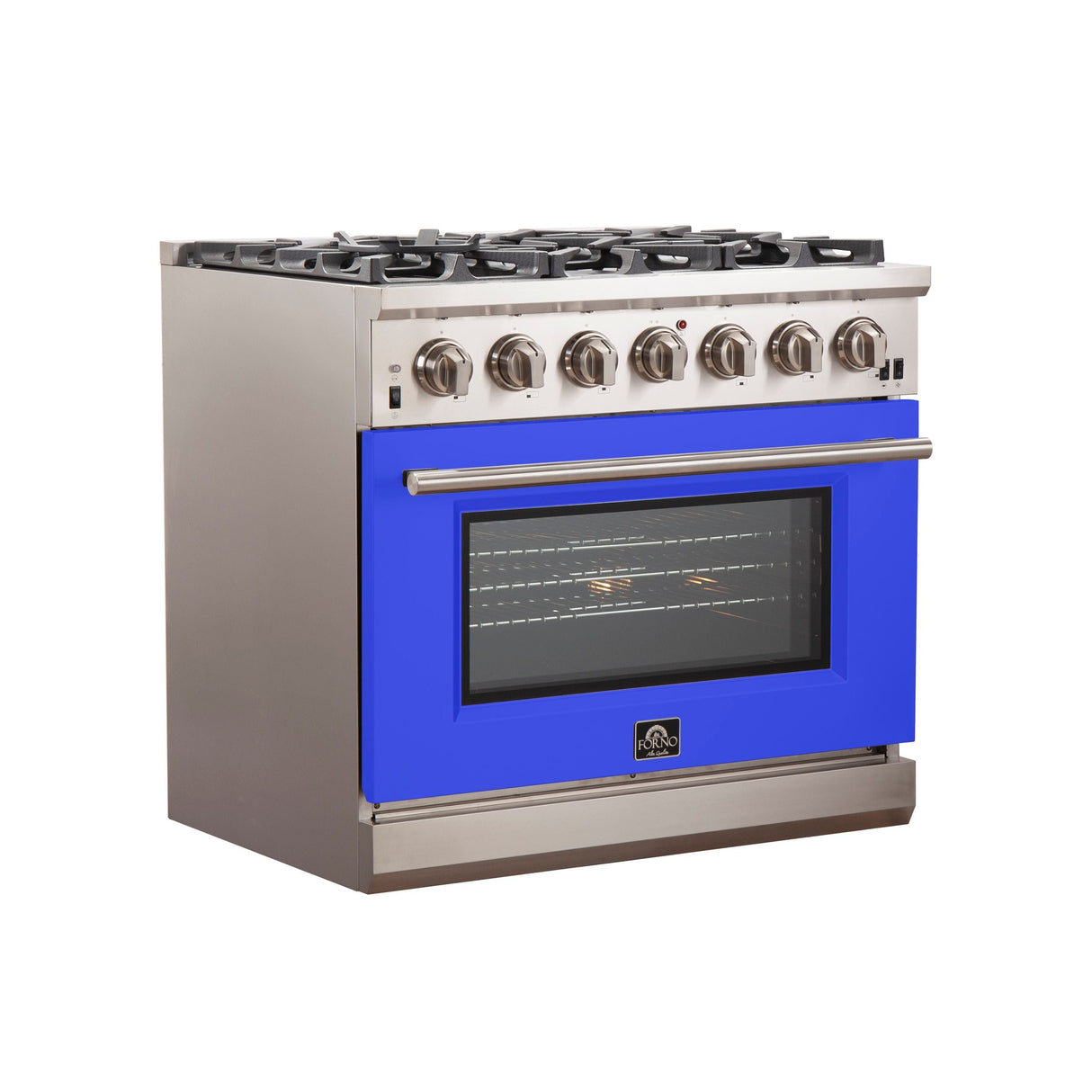 FORNO Capriasca 36" 5.36 cu. ft. Gas Range with 6 Italian Burners in Blue, FFSGS6260-36BLU