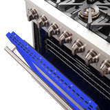 FORNO Capriasca 36" 5.36 cu. ft. Gas Range with 6 Italian Burners in Blue, FFSGS6260-36BLU