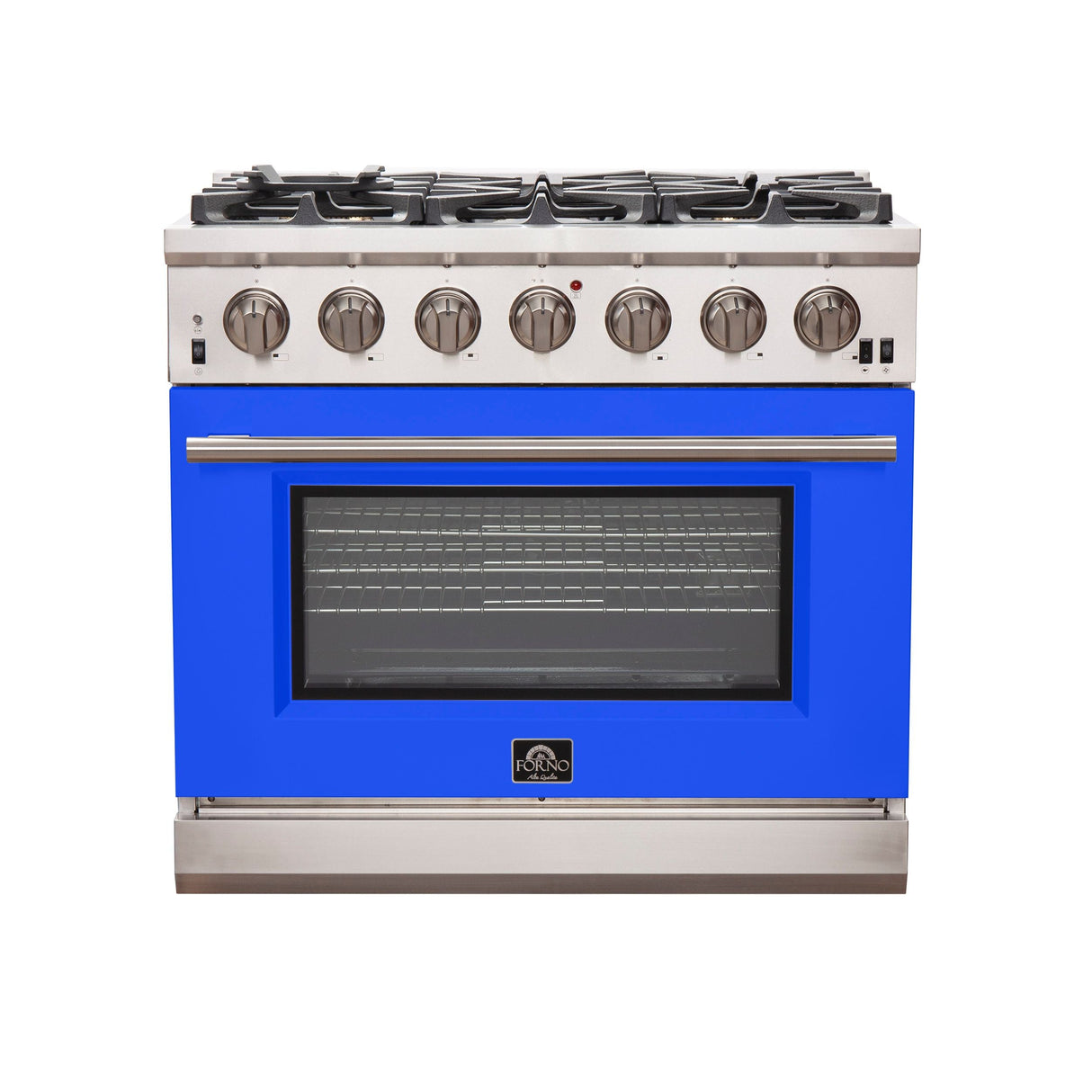 FORNO Capriasca 36" 5.36 cu. ft. Gas Range with 6 Italian Burners in Blue, FFSGS6260-36BLU