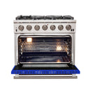 FORNO Capriasca 36" 5.36 cu. ft. Gas Range with 6 Italian Burners in Blue, FFSGS6260-36BLU
