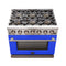 FORNO Capriasca 36" 5.36 cu. ft. Gas Range with 6 Italian Burners in Blue, FFSGS6260-36BLU