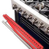 FORNO Capriasca 36" 5.36 cu. ft. Gas Range with 6 Italian Burners in Red, FFSGS6260-36RED