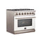 FORNO Capriasca 36" 5.36 cu. ft. Gas Range with 6 Italian Burners in White, FFSGS6260-36WHT
