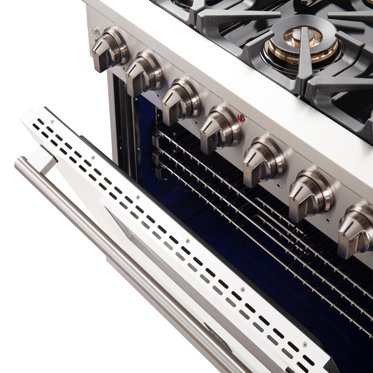 FORNO Capriasca 36" 5.36 cu. ft. Gas Range with 6 Italian Burners in White, FFSGS6260-36WHT