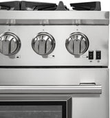 FORNO Appliance Package - 36 Inch Gas Burner/Electric Oven Pro Range, Wall Mount Range Hood, AP-FFSGS6187-36-W