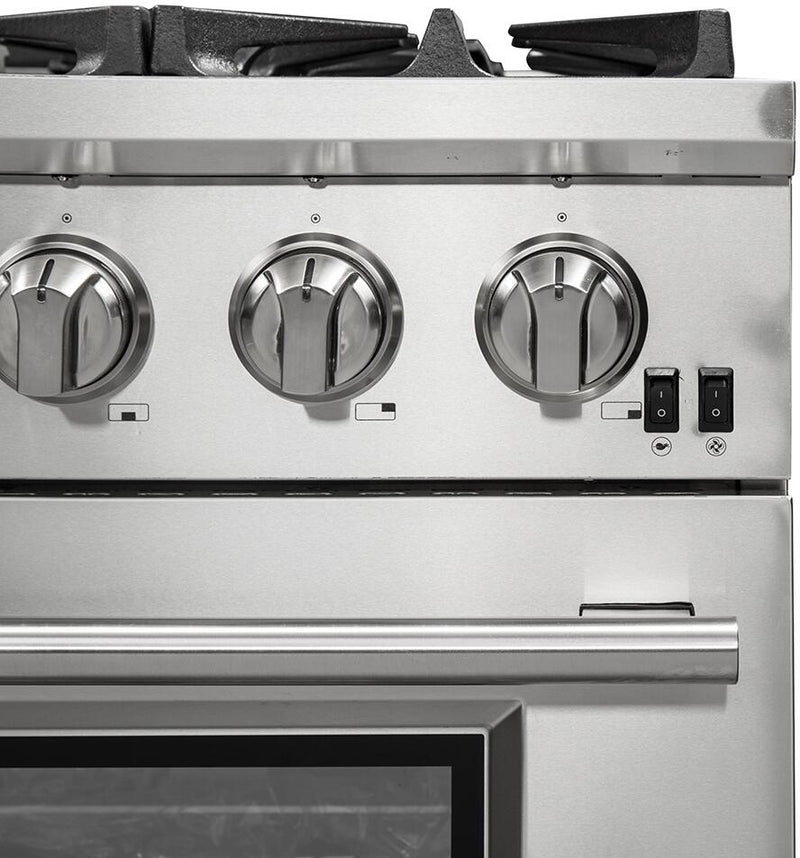 FORNO Appliance Package - 36 Inch Pro Gas Range, Wall Mount Range Hood, Microwave Drawer, AP-FFSGS6260-36-3