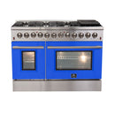 FORNO Galiano 48" 6.58 cu. ft. Dual Fuel Range with 8 Italian Burners in Blue, FFSGS6156-48BLU