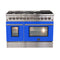 FORNO Galiano 48" 6.58 cu. ft. Dual Fuel Range with 8 Italian Burners in Blue, FFSGS6156-48BLU