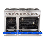 FORNO Galiano 48" 6.58 cu. ft. Dual Fuel Range with 8 Italian Burners in Blue, FFSGS6156-48BLU