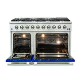 FORNO Galiano 48" 6.58 cu. ft. Gas Range with 8 Italian Burners in Blue, FFSGS6244-48BLU