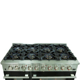 FORNO Capriasca 48" 6.58 cu. ft. Dual Fuel Range with 8 Italian Burners in Black, FFSGS6187-48BLK