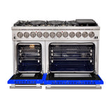 FORNO Capriasca 48" 6.58 cu. ft. Dual Fuel Range with 8 Italian Burners in Blue, FFSGS6187-48BLU