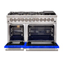 FORNO Capriasca 48" 6.58 cu. ft. Dual Fuel Range with 8 Italian Burners in Blue, FFSGS6187-48BLU